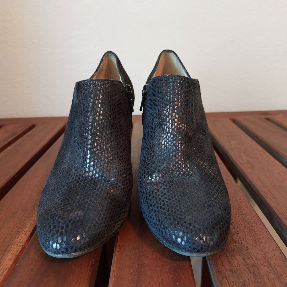Black and Metallic Gold Lizard-like Booties
